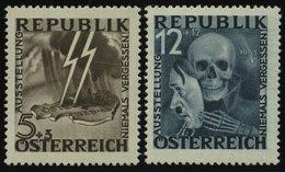 ÖSTERREICH VI/VII **, 1946, Nicht Ausgegeben: Blitz Und Maske, 2 Prachtwerte, Fotoattest Bach/Eichele, Mi. 2600.- - Autres & Non Classés