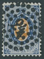 RUSSLAND 6 O, 1858, 20 K. Dunkelblau/gelborange, Nummernstempel 24, Pracht, Mi. 150.- - Otros & Sin Clasificación