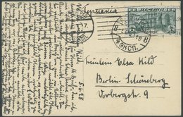 SOWJETUNION 330 BRIEF, 1928, 7 K. Dunkelgrün Auf Ansichtskarte Nach Berlin, üblich Gezähnt, Pracht - Other & Unclassified