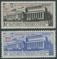 SOWJETUNION 427/8X **, 1933, Allunions Briefmarkenausstellung Leningrad, Wz. Stehend, Postfrisch, 2 Prachtwerte, Mi. 600 - Other & Unclassified