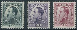 SPANIEN 565/6,568 **, 1930, 15, 20 Und 30 C. König Alfons XII, Rückseitig Blaue Kontrollnummer, 3 Postfrische Prachtwert - Gebruikt