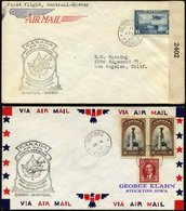 KANADA 211,214 BRIEF, 11.4.1942, Erstflug MONTREAL-QUEBEC Und Am 16.4. Rückflug, 2 Prachtbriefe - Unused Stamps