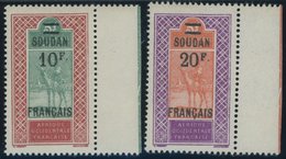 MALI 58/9 **, 1927, 10 Fr. Auf 5 Fr. Und 20 Fr. Auf 5 Fr. Tuareg Vom Rechten Rand, Postfrisch Pracht - Sonstige & Ohne Zuordnung