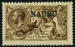 NAURU 12II *, 1916, 2 Sh. 6 P. Dunkelbraun, De La Rue-Druck (SG Nr. 19), Gummireste, Pracht, SG 600 £ - Nauru