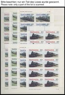 TANSANIA **, 1985-87, Postfrische Dublettenpartie Blocks Und Kleinbogen, Dazu Einige Bogen Und Bogenteile, Prachterhaltu - Tansania (1964-...)
