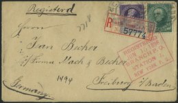 USA 63,68 BRIEF, Scott 221,226, 1896, 3 C. Jackson Und 10 C. Webster Auf Einschreibbrief Nach Freiburg, Pracht - Gebruikt