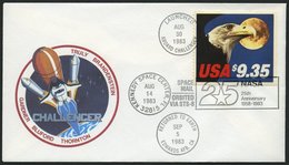 USA 1648D BRIEF, Scott 2541, 1983, 9.35 C. Seeadler Auf Numeriertem Challenger Sonderflug Vom30.8.83 ABOARD CHALLENGER U - Used Stamps