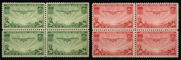 USA 400/1 VB **, Scott C21/2, 1937, Manila-Hongkong In Viererblocks, Prachtsatz, $ 90.- - Oblitérés