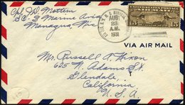 FELDPOST 1931, Feldpostbrief Mit 15 C. Flugpostmarke Entwertet Mit Stempel Des 5. Marine-Regiments, Von Managua/Nicaragu - Cartas & Documentos