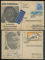 1961, Freiheit Für Ministerpräsident Lumumba, 2 Peditionskarten An Den UN Generalsekretär Hammerskjoeld Aus Der DDR Und  - VN