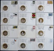 1978-80, 36 Verschiedene Ersttagsbriefe Der International Society Of Postmasters Mit Je Einer Medaille Aus Einer Feinunz - Unclassified