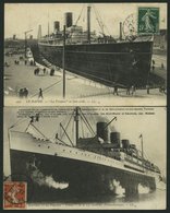 ALTE POSTKARTEN - SCHIFFE Ca. 1907-13, 2 Gebrauchte Ansichtskarten Mit Passagierschiffen - Andere & Zonder Classificatie