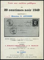 PHIL. LITERATUR Katalog 20 Centimes Noir 1849 - Appartenant à Monsieur E. Antonini, 1974, M. Jamet, 35 Seiten, Diverse A - Philatélie Et Histoire Postale