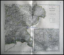 Generalkarte, Der Südöstliche Teil, Grenzkolorierter Stahlstich Aus Meyers Hand-Atlas, 1875 - Andere & Zonder Classificatie