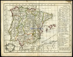 Spanien Und Portugal, D`Espagne Et De Portugal, Grenzkolorierter Kupferstich Aus Delamarché Petit Atlas Um 1785 - Autres & Non Classés