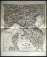 Der Nördliche Teil, Grenzkolorierter Stahlstich Aus Meyers Hand-Atlas, 1875 - Otros & Sin Clasificación