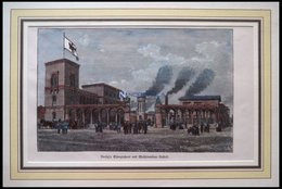 BERLIN: Borsig`s Eisengießerei Und Maschinenbau-Anstalt, Kolorierter Holzstich Um 1880 - Lithografieën