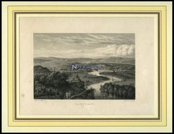 CANNSTADT, Gesamtansicht, Stahlstich Von Maier/Lacey Um 1840 - Lithografieën