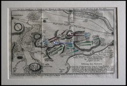 CHOTZEMITZ, Schlacht Vom 18.6.1757, Altkolorierter Kupferstich Von Ca. 1760 - Lithographien
