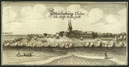 HALBERSTADT/SACHS.: Kloster Störlinburg, Kupferstich Von Merian Um 1645 - Litografia
