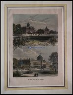 POTSDAM: Das Neue Palais Und Die Communs. Auf Einem Blatt, Kolorierter Holzstich Um 1880 - Lithographies