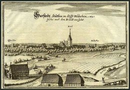 SARSTEDT, Gesamtansicht Nach Dem Brand, Kupferstich Von Merian Um 1645 - Lithographies