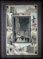 WIEN: Die Kärthnerstraße, 7 Ansichten Auf Einem Blatt, Kolorierter Holzstich Von Kronstein Von 1888 - Lithographies