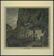 BORGNE: Einsiedelei Longeborgne, Kolorierter Holzstich Um 1880 - Lithografieën