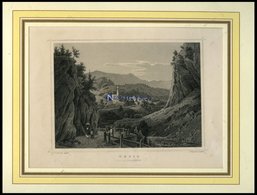THUSIS, Teilansicht, Stahlstich Von Rohbock/Umbach Um 1840 - Lithographien