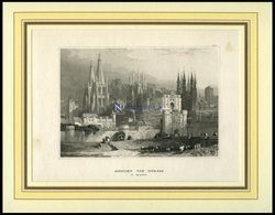 BURGOS, Teilansicht, Stahlstich Von B.I. Um 1840 - Lithographien