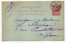 Entier Postal Semeuse Lignée -1906- N°129 CP (543 )--AVIGNON--84   Pour Lyon-69-- Beau Cachet-- - Standard- Und TSC-AK (vor 1995)