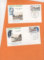 2 Enveloppes 1er Jour: 1988. G. Baudoux Et Jean Mariotti. Ecrivains Français Néo-calédoniens FDC. - Storia Postale