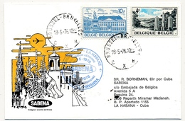 BELGIQUE / CUBA - 2 Enveloppes SABENA - 1ere Liaison Aérienne - BRUXELLES - LA HAVANE 18/5/1976 Et Retour 23/5/1976 - Luchtpost