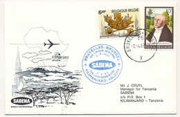 BELGIQUE / TANZANIE - 2 Enveloppes SABENA - 1ere Liaison Aérienne - BRUXELLES - KILIMANJARO 2/4/1982 + Retour 3/4/1982 - Autres & Non Classés