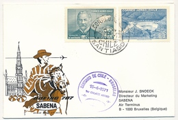 CHILI / BELGIQUE- 2 Enveloppes SABENA - 1ere Liaison Aérienne - SANTIAGO CHILI / BRUXELLES - 15/4/1971 Et Aller Le 13 - Cile