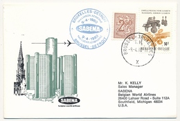 BELGIQUE / USA  - 2 Enveloppes SABENA - 1ere Liaison Aérienne - BRUXELLES - DETROIT - 9/4/1980 Et Retour Le Même Jour - Andere & Zonder Classificatie