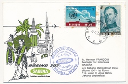 BELGIQUE / INDONESIE  - 2 Enveloppes SABENA - 1ere Liaison Aérienne - BRUXELLES - DJAKARTA - 4 Et 5 Avril 1974 - Luchtpost