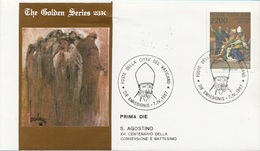 Vaticano 1987 Uf. 805 Sant' Agostino Prime Die Golden Series Con Certificato - Théologiens