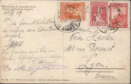 YT 696 697 702 Turk Postalari CPA Marchands Chapelets Turcs CAD Stamboul 26 2 29 - Storia Postale