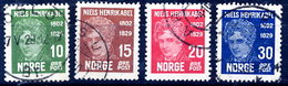 NORWAY 1929 Abel Centenary Used.  Michel 150-53 - Usados