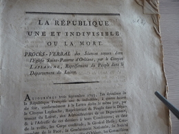 Révolution La République Une Et Indivisible Ou La Mort Procès Verbal - Decreti & Leggi