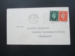 GB 1938 Brief London And North Eastern Railway Mit Perfin / Firmenlochung An Die Deutsche Reichsbahndirektion Berlin - Covers & Documents