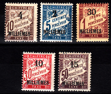 ALEXANDRIE - TAXE N° 1/5* - SERIE COMPLETE DE 1922. - Unused Stamps