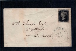 GREAT BRITAIN - 1840 PENNY BLACK FOUR  MARGINS ON COVER - Lettres & Documents