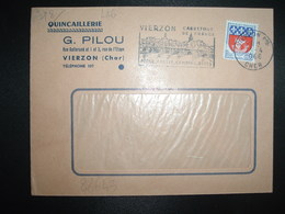 LETTRE TP BLASON PARIS 0,30 OBL.MEC.13-4 1966 VIERZON PPAL CHER (18) QUINCAILLERIE G. PILOU - Sonstige & Ohne Zuordnung