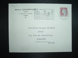 LETTRE TP M. DE DECARIS 0,25 OBL.MEC.17-4 1961 LAON PLATEAU AISNE (02) MARCEL CHAMPENOIS Avoué - Altri & Non Classificati