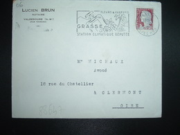 LETTRE TP M. DE DECARIS 0,25 OBL.MEC.3-6 1961 GRASSE ALPES MMES (06) LUCIEN BRUN Notaire - Altri & Non Classificati