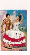 CP - Thèmes - Fantaisies - Espagne - Brodées - Tissus - Danseuse Flamenco - Bordados