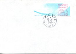 FRANCE. Timbre De Distributeurs N°124 De 1988. Type B. Sur Enveloppe. Appareil Miribel. - 1988 « Comète »