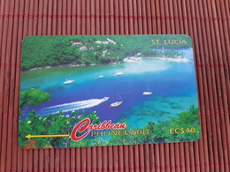 Phonecard ST-Lucia  Number 137CSLB Used Some Sratches On Card Not Perfect Rare - Santa Lucía